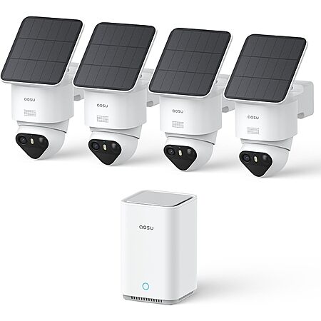 aosu T2 Ultra 4K four-camera solar security camera system deal image