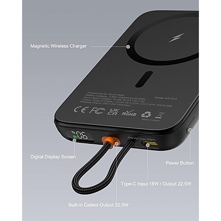 AsperX 10000mAh magnetic power bank product image from Slickdeals listing
