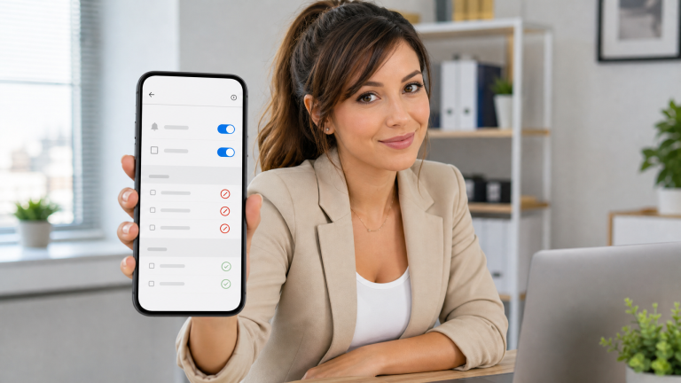 Jennifer helping a customer stop unwanted Chrome website notifications on an Android phone