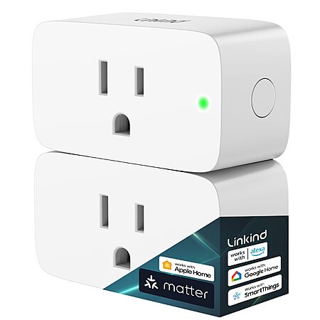 Two Linkind Matter compatible smart plugs