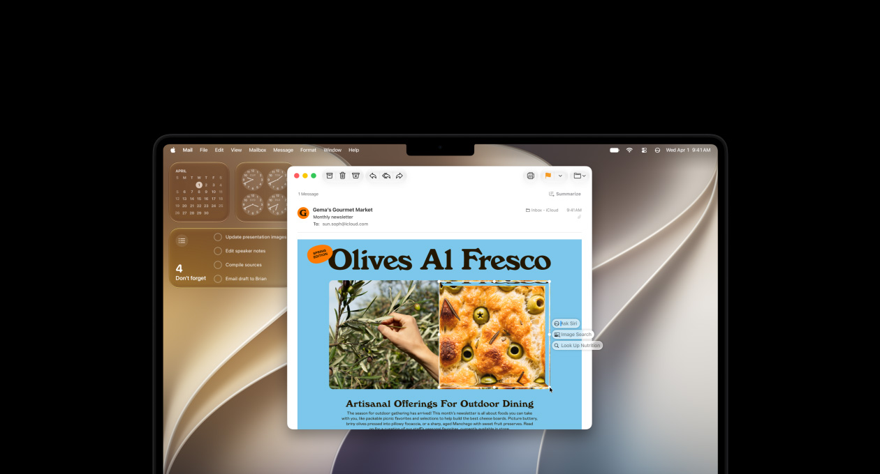 macOS 27 Visual Intelligence screenshot from Apple