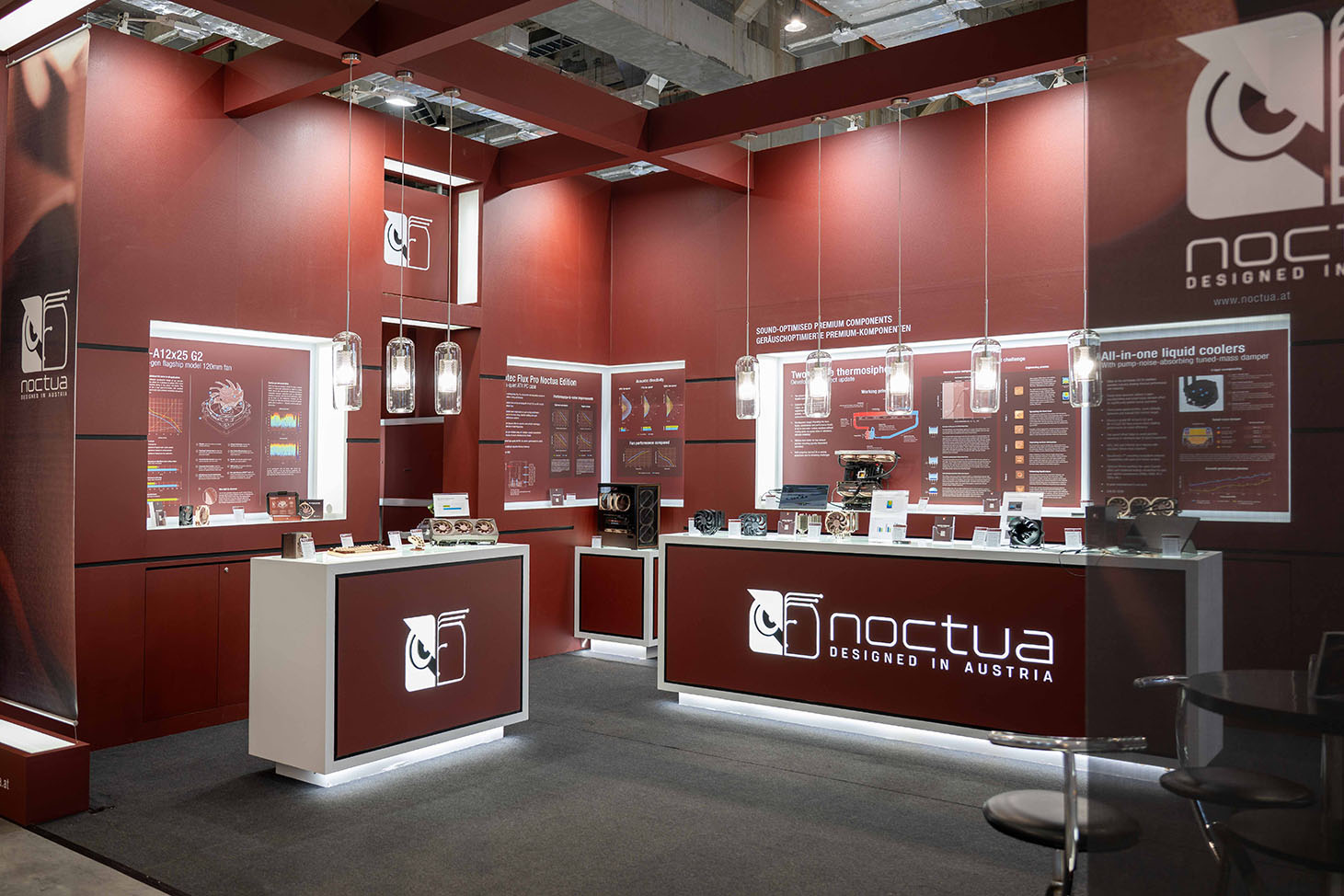 Noctua Computex booth with cooling prototypes including the thermosiphon development project