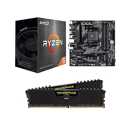AMD Ryzen 5 5500 Gigabyte B550M motherboard and Corsair Vengeance LPX memory bundle