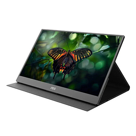 AOC 16T15 portable 1080p monitor with folding carry case stand