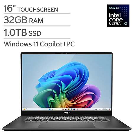 MSI Prestige 16 AI Plus laptop with 16 inch OLED touch display