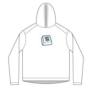 Caps Lock Hoodie — Retro Key Graphic Sweatshirt ("Accidentally Enabled")