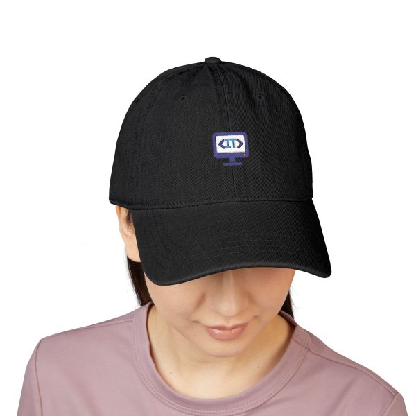 14893593516565899550_2048.jpeg Embroidered Retro Computer Denim Hat — Vintage Pixel Monitor Cap