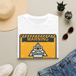 15027330635656617085_2048.jpeg Warning Robot T-Shirt — “AI May Replace Your Job” Funny Tech Graphic Tee