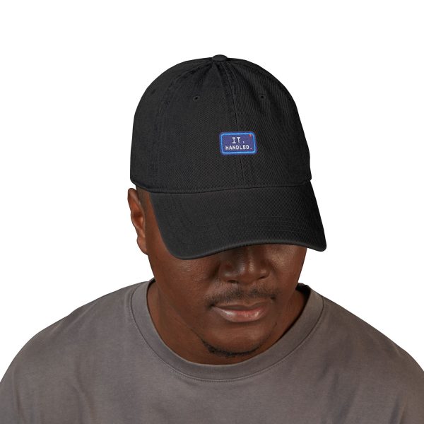 6895686178299841316_2048.jpeg Embroidered 'It Handles' Denim Hat – Casual Dad Cap