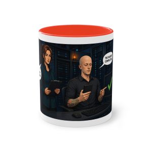 Coffee Mug — IT Support Techs Comic Design (Two-Tone 11oz)