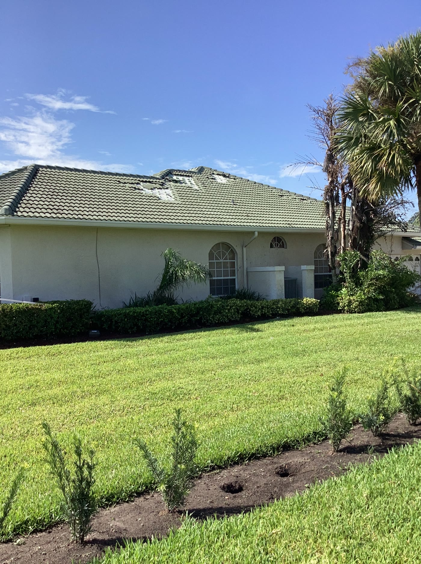 Sections of roof covering missing from a Port St. Lucie home after the August 23 EF-0 tornado.