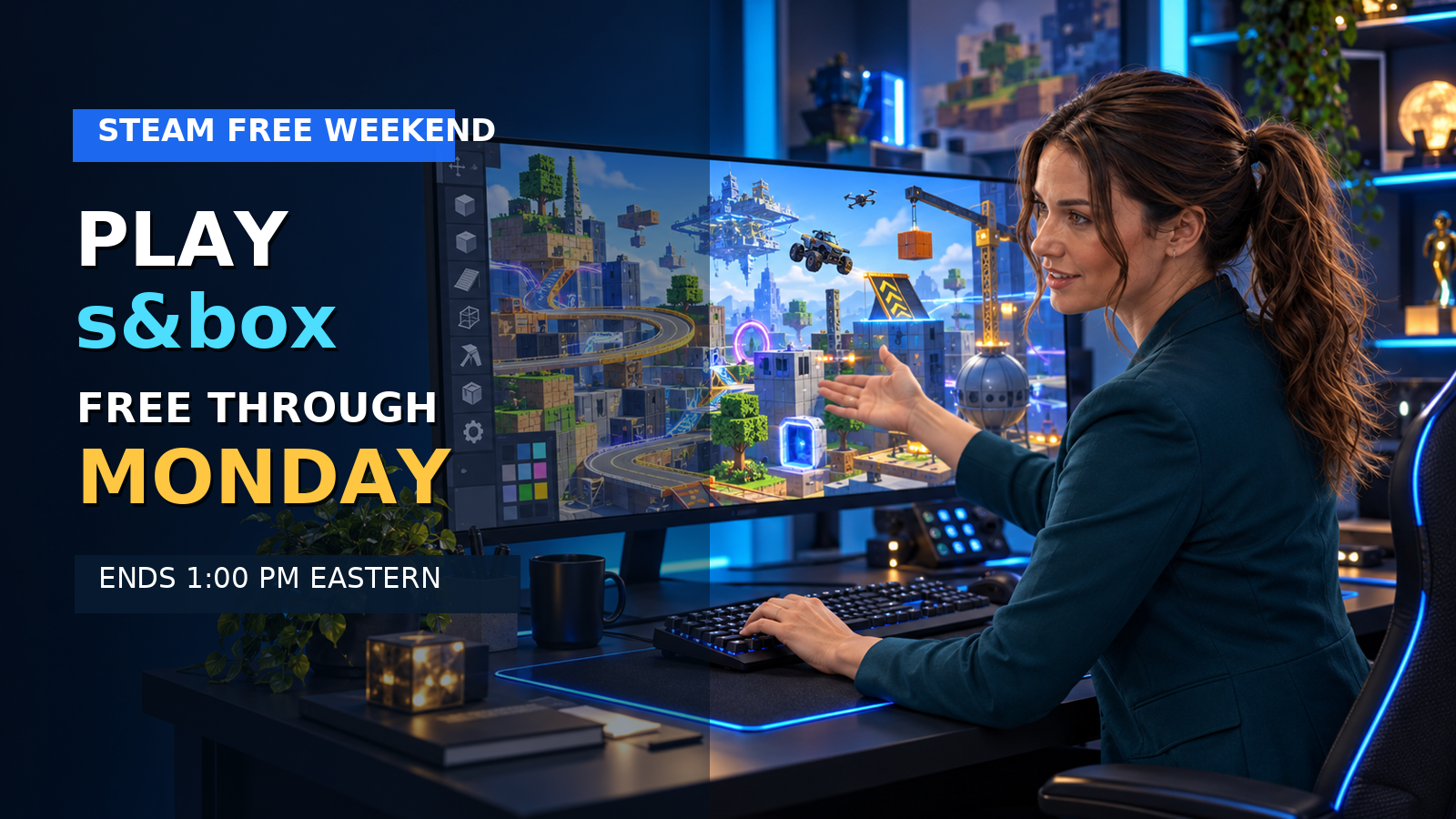 Jennifer presents the s&box Steam free-play weekend, ending Monday at 1 p.m. Eastern